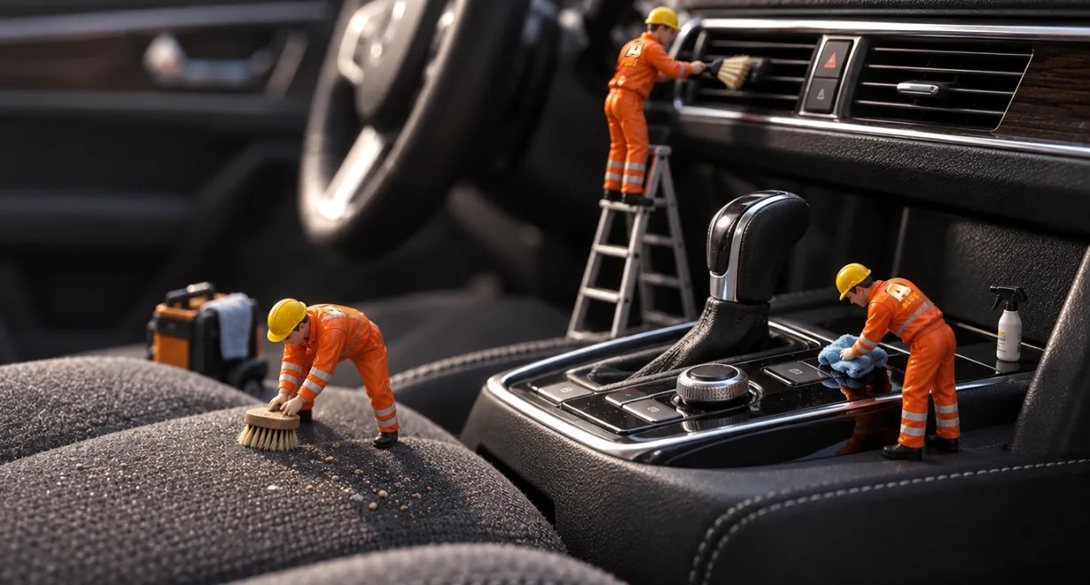 Detailreinigung des Fahrzeuginnenraums bei A Plus in Hinwil